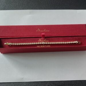 Gold-Tone Tennis Bracelet - Fine Silver Plated